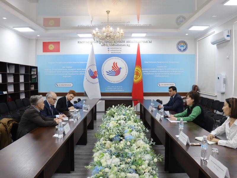 Франциянын Кыргызстандагы элчиси Акыйкатчы Институтунун кеңсесине келди