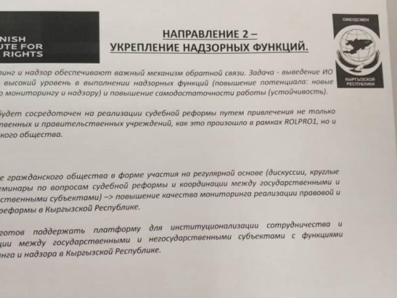 Акыйкатчы аппаратынын жетекчисинин милдетин аткаруучу жана Адам укуктары боюнча Дания институту (ДИПЧ) 